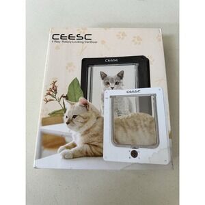 CEESC‎ Size XL White 4-Way Rotary Locking Cat Door